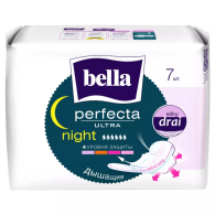 Ультратонкие прокладки Perfecta Ultra Night с покрытием Silky Drai, 7 шт
