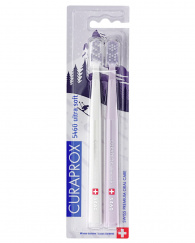 Curaprox - Набор зубных щеток белая и фиолетовая, диаметр 0,10 мм, 2 шт.