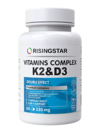 Комплекс витаминов K2 & D3 "Двойной эффект" 330 мг, 60 капсул