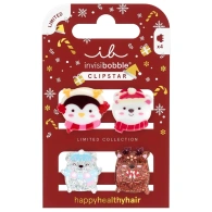 Мини заколки-крабики для волос детские Cozy Snowy Friends, 4 шт