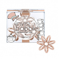 Invisibobble Nano Tea Party Spark - Резинка для волос, цвет сияющий бронзовый, 3 шт