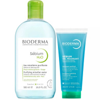 Набор: мицеллярная вода 500мл + очищающий гель без помпы 200 мл