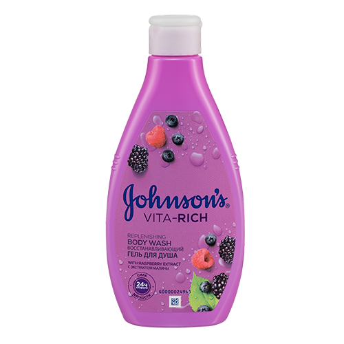 Johnson's Baby - Гель для душа с экстрактом малины - Care VITA-RICH, 250 мл