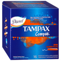 Tampax Compak Super Plus Duo - Тампоны с аппликатором, 16 шт