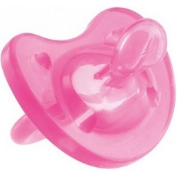 Пустышка Physio Soft, 1шт., 6-12мес.+, силикон, розовая