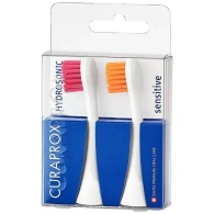 Набор сменных насадок Sensitive для звуковой зубной щетки Hydrosonic, малиновая и салатовая