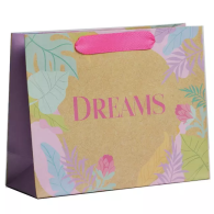 Пакет крафтовый подарочный Dreams, 22 x 17,5 x 8 см