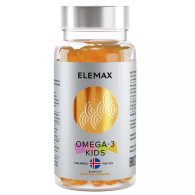 Детский комплекс Omega-3 Kids с витаминами Е и Д и вкусом апельсина, 90 жевательных капсул