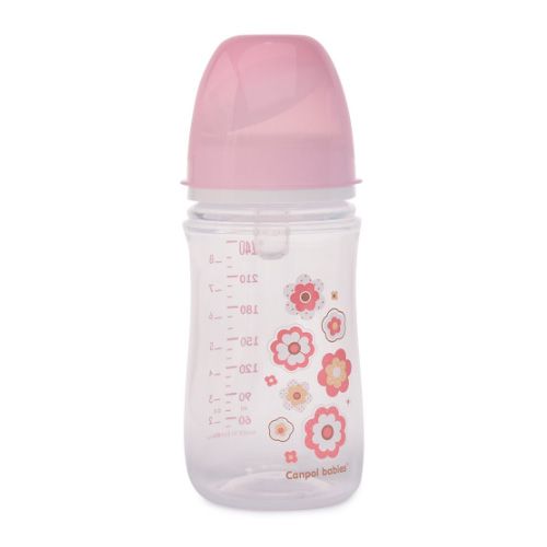КАНПОЛ Бутылочка PP EasyStart с широким горлышком антиколиковая, 120 мл, 0+ Newborn baby, цвет: розовый КАНПОЛ Бутылочка PP EasyStart с широким горлышком антиколиковая, 120 мл, 0+ Newborn baby, цвет: розовый