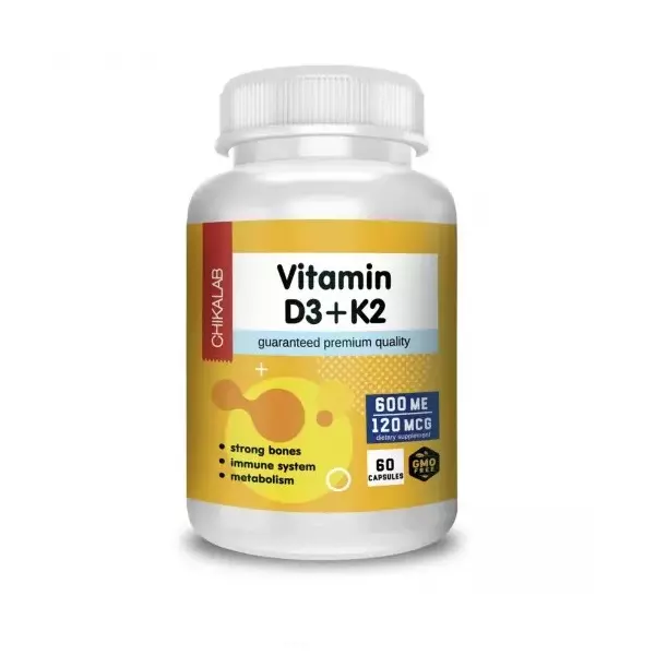Комплексная пищевая добавка "Витамин D3+К2", 60 капсул