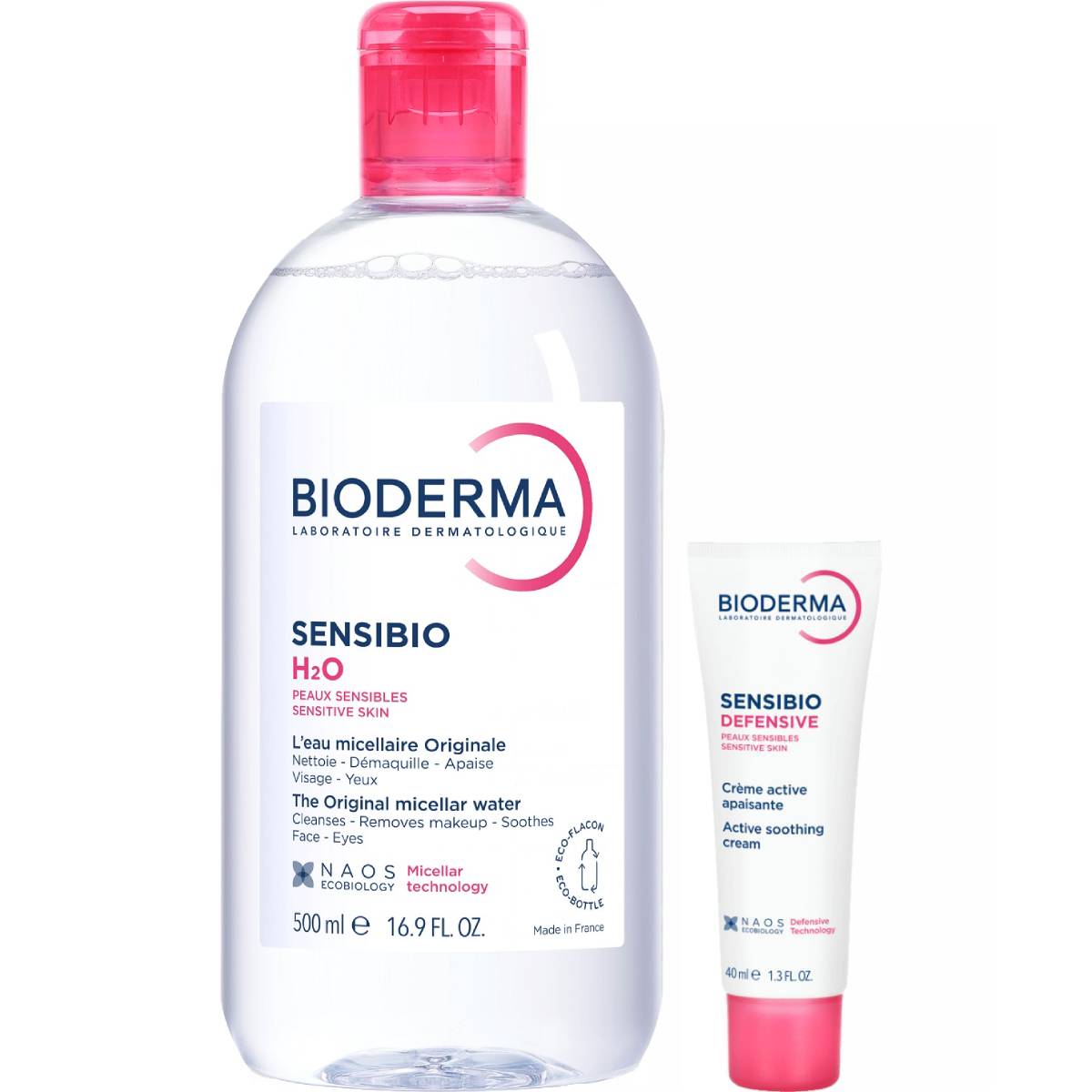 Набор для чувствительной кожи: Мицеллярная вода, 500 мл + Крем, 40 мл