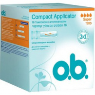o.b. Compact Applicator Super - Тампоны женские гигиенические с аппликатором, 16 шт o.b. Compact Applicator Super - Тампоны женские гигиенические с аппликатором, 16 шт