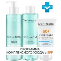Программа Normacne очищение и основной уход: гель 200 мл + тоник 200 мл + флюид  SPF50+ 40 мл