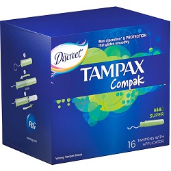 Tampax Compak Super - Тампоны с аппликатором, 16 шт