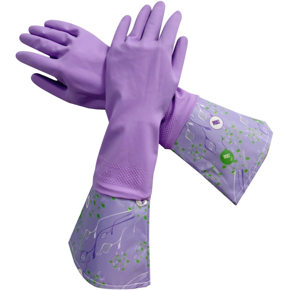 Универсальные хозяйственные латексные перчатки с манжетой "Чистенот", размер M