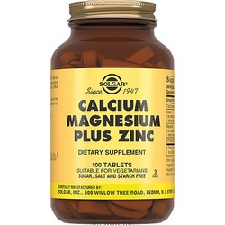Solgar Calcium Magnesium Plus Zing - Кальций, магний, цинк в таблетках, 100 шт