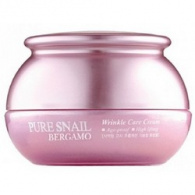 Bergamo Pure Snail Wrinkle Care Cream - Крем для лица с муцином улитки антивозрастной, 50 мл Bergamo Pure Snail Wrinkle Care Cream - Крем для лица с муцином улитки антивозрастной, 50 мл