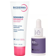 Набор: Bioderma насыщенный крем Sensibio Defensive, 40 мл + Etat Pur сыворотка с ретинолом, 15 мл