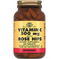 Solgar Vitamin C 500 MG Rose Hips - Витамин С и шиповник в таблетках, 100 шт
