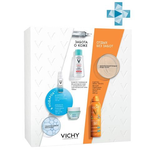 Vichy - Набор детский (Детский спрей-вуаль Анти-песок SPF50+, 200 мл, Мицеллярная вода с минералами для чувствительной кожи 100 мл, Ежедневный гель-сыворотка 10 мл, Уход-маска ночной SPA-уход 15 мл) Vichy - Набор детский (Детский спрей-вуаль Анти-песок SPF50+, 200 мл, Мицеллярная вода с минералами для чувствительной кожи 100 мл, Ежедневный гель-сыворотка 10 мл, Уход-маска ночной SPA-уход 15 мл)