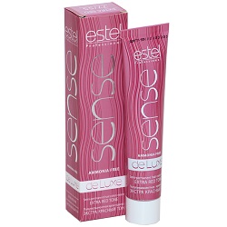 Estel De Luxe Sense Extra Red - Крем-краска для волос, тон 77-44 русый медный интенсивный, 60 мл