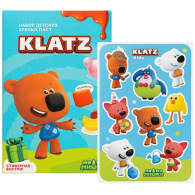 Набор зубных паст для детей Klatz Kids: Бабл Гам 40 мл + Карамель 40 мл + Клубника-банан 40 мл + стикерпак