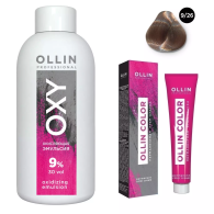 Набор "Перманентная крем-краска для волос Ollin Color оттенок 9/26 блондин розовый 100 мл + Окисляющая эмульсия Oxy 9% 150 мл"